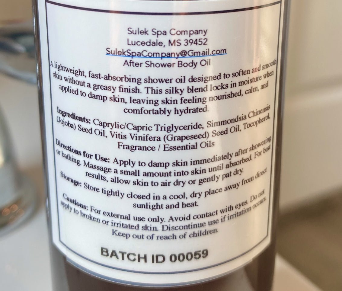 After Shower Body Oil - Sulek Spa Company